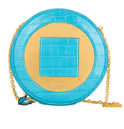 Round About Clutch, Leather, Blue, MIE, 3*